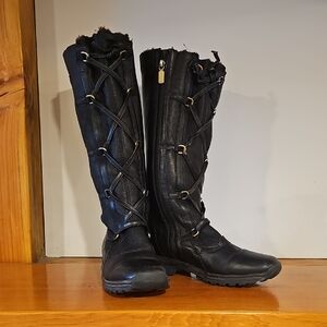 Blondo Black Shearling Lace-Up Winter Boots Size 7